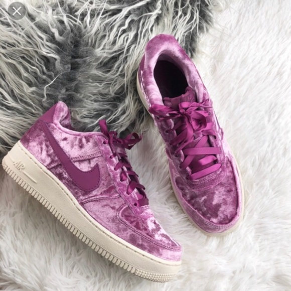 purple velvet air force ones